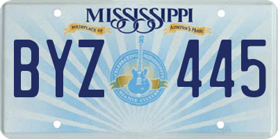 MS license plate BYZ445