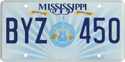 MS license plate BYZ450