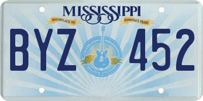 MS license plate BYZ452