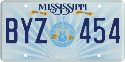 MS license plate BYZ454