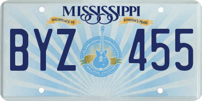 MS license plate BYZ455