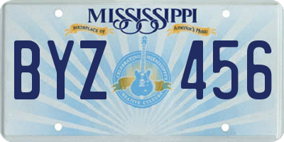 MS license plate BYZ456