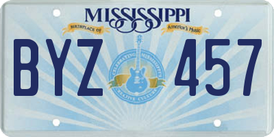 MS license plate BYZ457