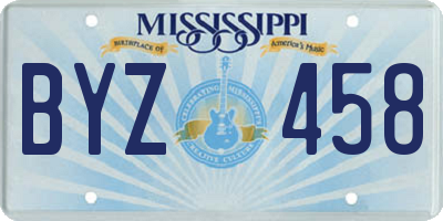 MS license plate BYZ458