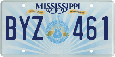 MS license plate BYZ461