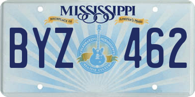 MS license plate BYZ462