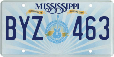 MS license plate BYZ463
