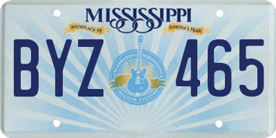 MS license plate BYZ465