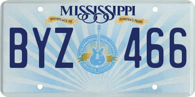 MS license plate BYZ466