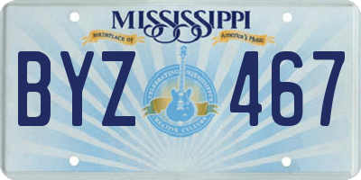 MS license plate BYZ467