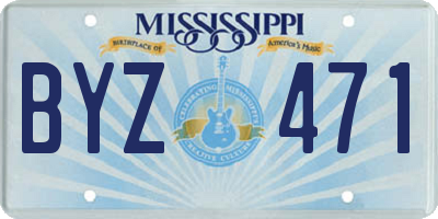 MS license plate BYZ471