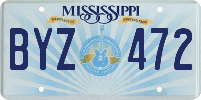MS license plate BYZ472