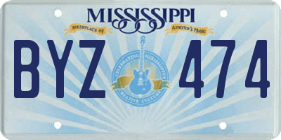 MS license plate BYZ474