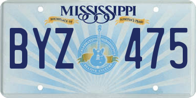 MS license plate BYZ475