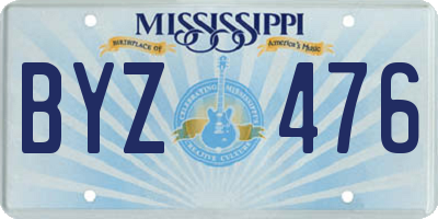 MS license plate BYZ476