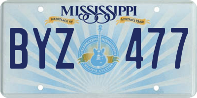 MS license plate BYZ477