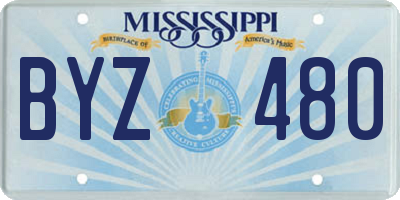 MS license plate BYZ480
