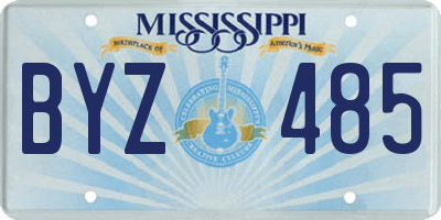 MS license plate BYZ485