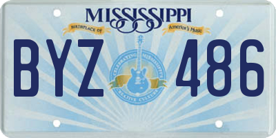 MS license plate BYZ486
