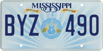 MS license plate BYZ490