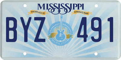 MS license plate BYZ491