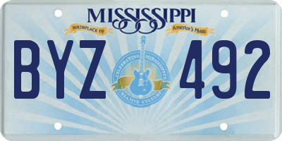 MS license plate BYZ492