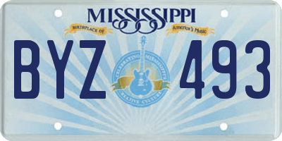 MS license plate BYZ493