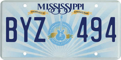 MS license plate BYZ494