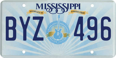MS license plate BYZ496