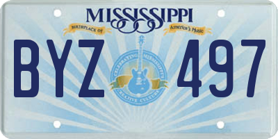 MS license plate BYZ497