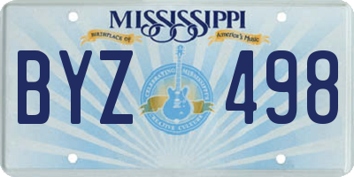 MS license plate BYZ498