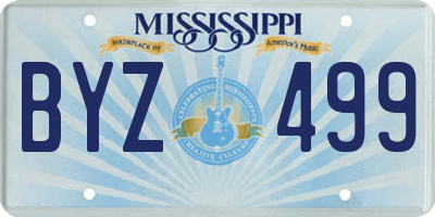 MS license plate BYZ499