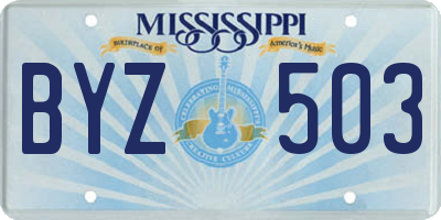 MS license plate BYZ503