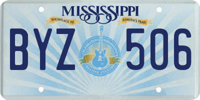 MS license plate BYZ506