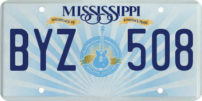 MS license plate BYZ508