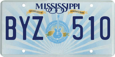 MS license plate BYZ510