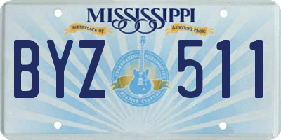 MS license plate BYZ511
