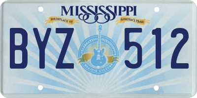 MS license plate BYZ512