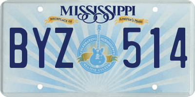 MS license plate BYZ514