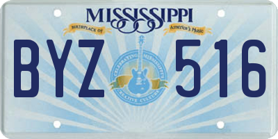 MS license plate BYZ516
