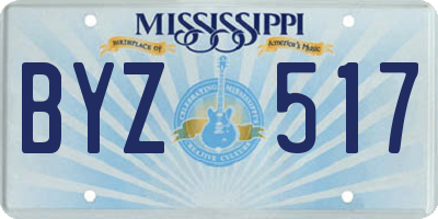 MS license plate BYZ517