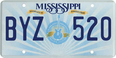 MS license plate BYZ520