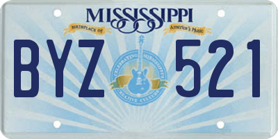 MS license plate BYZ521