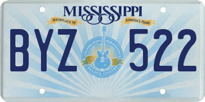 MS license plate BYZ522