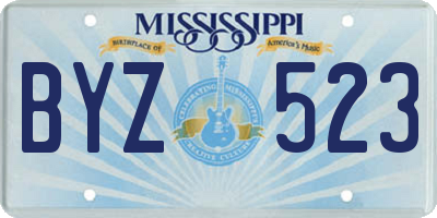 MS license plate BYZ523