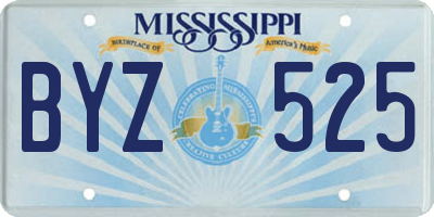 MS license plate BYZ525