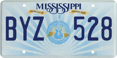 MS license plate BYZ528