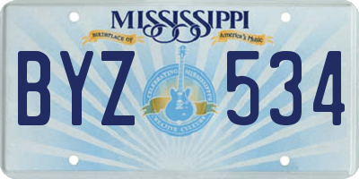 MS license plate BYZ534