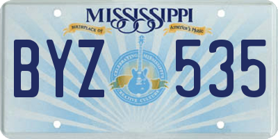 MS license plate BYZ535