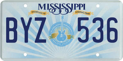 MS license plate BYZ536